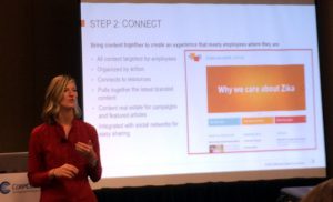 Kelly Hipchen, a communication officer at the Bill and Melinda Gates Foundation, shared a case study on an internal branding initiative during the CorpComm Expo.